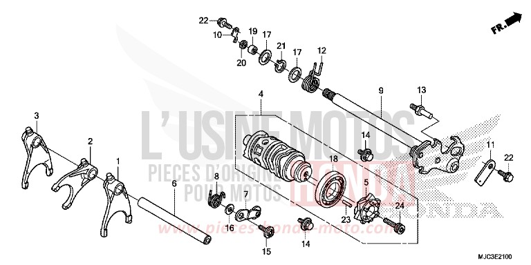 BARILLET DE SELECTION de CBR600RR ABS ROSS WHITE (NH196) 2013